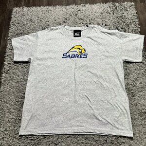 Vintage Buffalo Sabres Shirt Mens XL Gray Short Sleeve NHL Logo